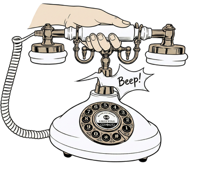 Guest picking up phone