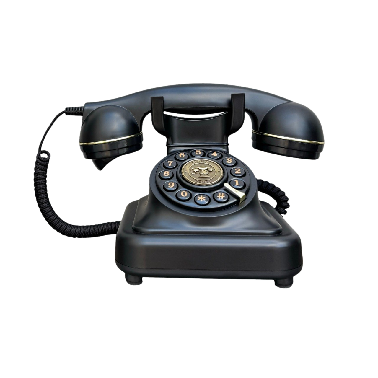 Black vintage rotary phone